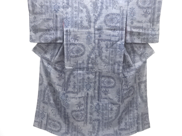 JAPANESE KIMONO / ANTIQUE TAISHO ROMAN HANAMON WOVEN HAND-WOVEN COTTON